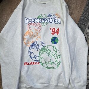 DCShoe USA Butter Light Gray Graphic Sweatshirt